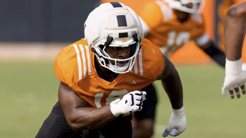 KNOXVILLE, TN - August 12, 2026 - Defensive lineman Tyree Weathersby #18 of the Tennessee...