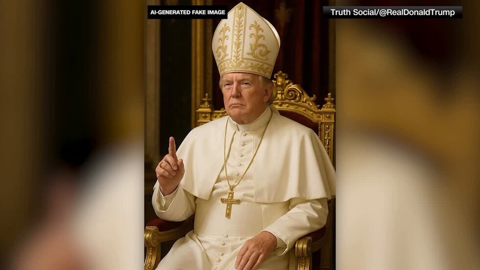 Trump posts AI-generated photo of him as pope