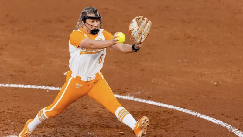 KNOXVILLE, TN - May 23, 2025 - Pitcher Sage Mardjetko #6 of the Tennessee Lady Volunteers...
