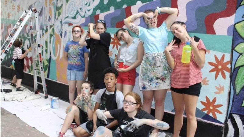 mural in market square