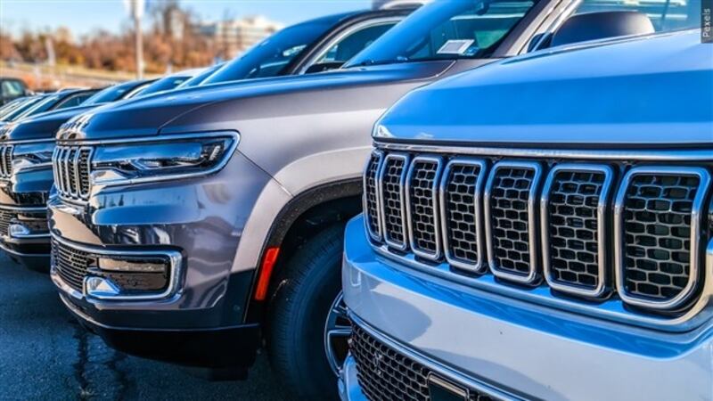 Cars in a parking lot