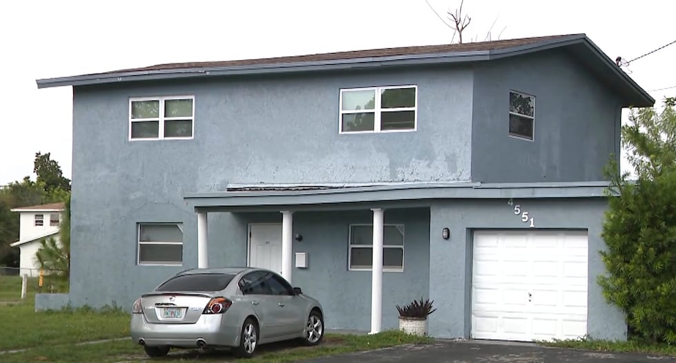 This undated image taken from video provided by WPLG-TV Thursday, Oct. 22, 2026, shows a home...