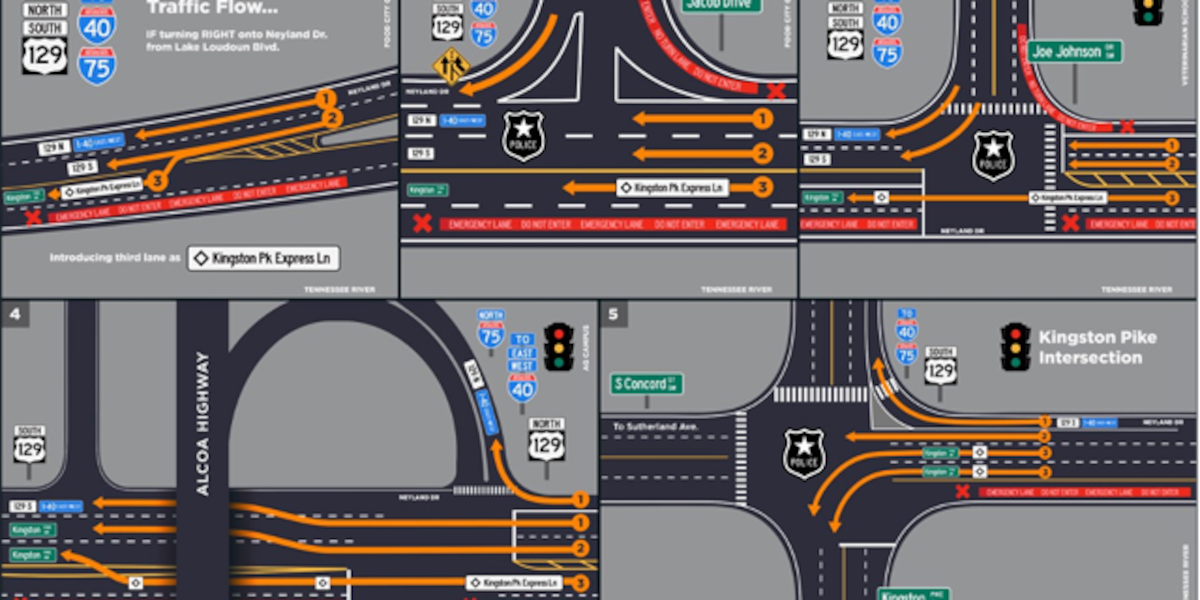 Kerville Traffic Pattern New Neyland Drive traffic pattern to address UT event congestion