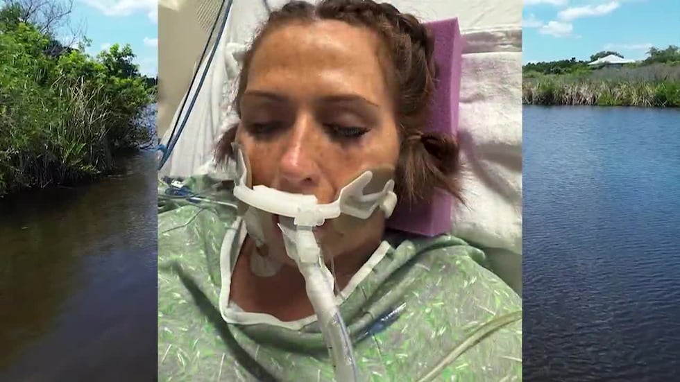 A Florida woman described her recovery from a flesh-eating bacteria as cases in the state...