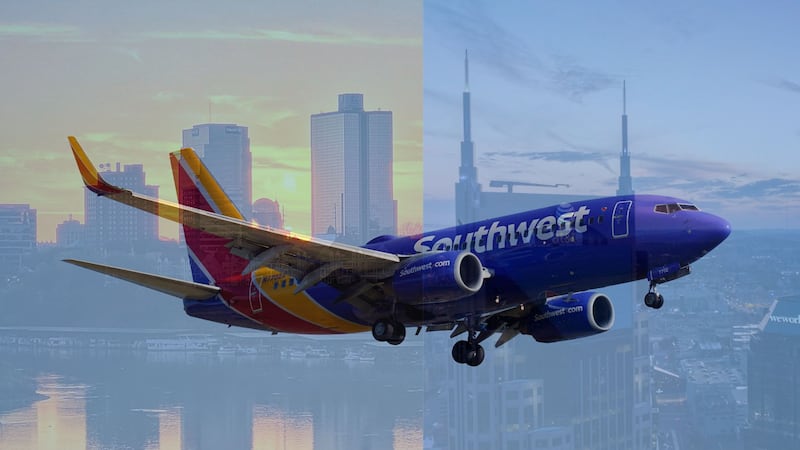 Southwest Airlines now flies between Nashville and Knoxville.