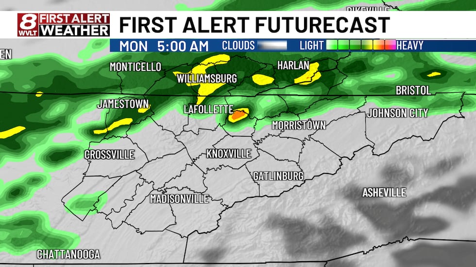 Cold front passes bringing scattered rain to some