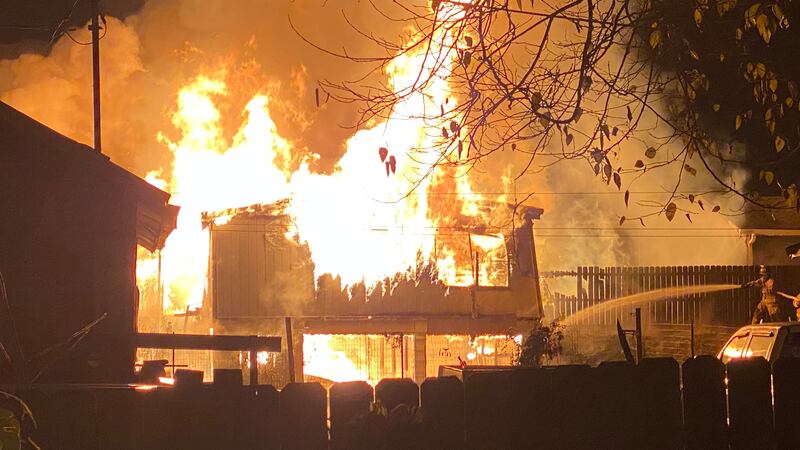 The fire started in the garage and spread to the inside of the home.