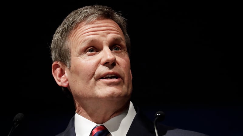 FILE - Tennessee Gov. Bill Lee delivers his inaugural address in War Memorial Auditorium, on...