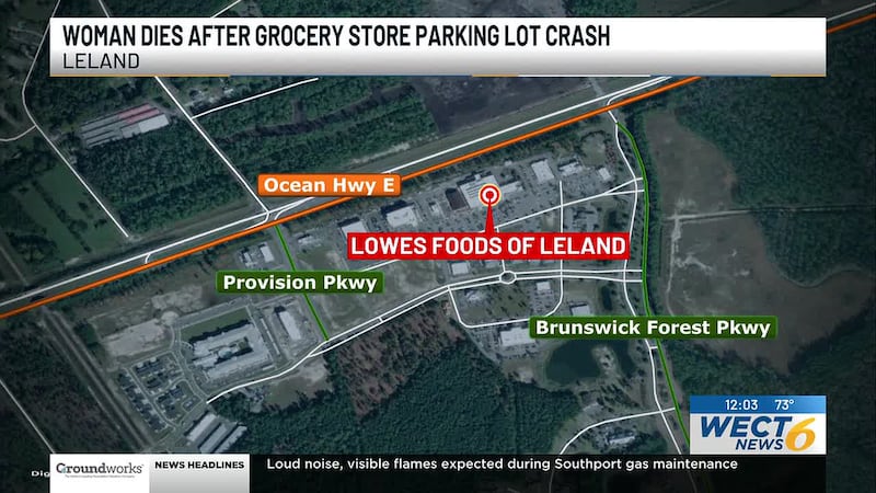 A woman in Brunswick County has died after being hit by a car in a grocery store parking lot...