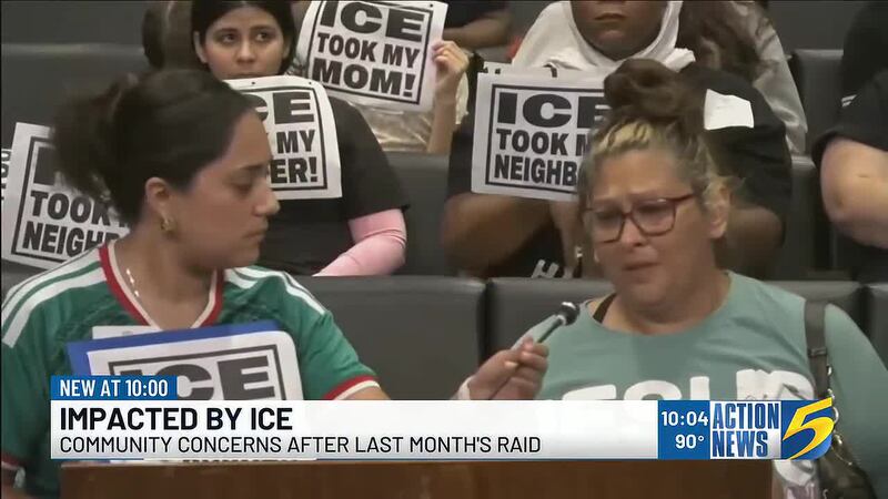 Families impacted by the large-scale Aug. 30 ICE raid and their supporters called on the city...