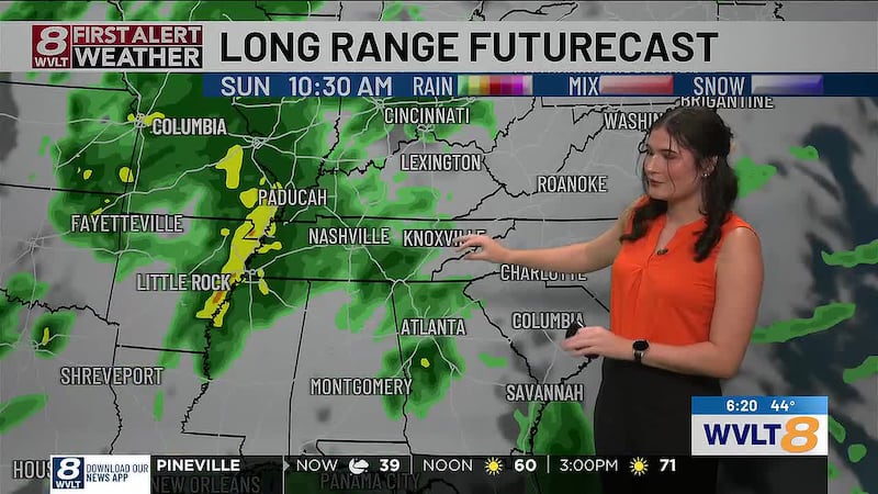 Meteorologist Megan Duzmal is forecasting sunny 70s with clouds and rain returning soon