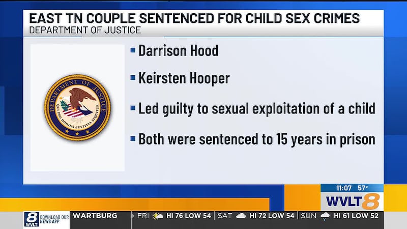 Darrison Hood and Keirsten Hooper were sentenced to 15 years on Thursday, according to the...